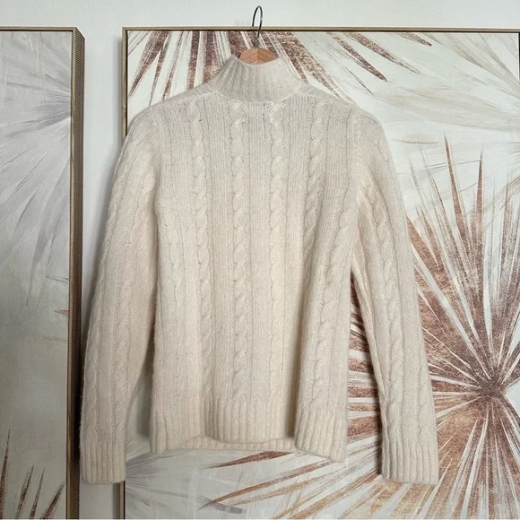 Ganni Alpaca Wool Mock Neck Zip up sweater size XS - Picture 5 of 8